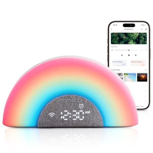 Momcozy DreamSync Tech™ Baby Sound Machine, Night Light, APP Control, Routine Builder, White Noise Machine with 34 Soothing Sounds, Wake Up Light Sunrise Alarm Clock, Wireless Speaker - Image 1