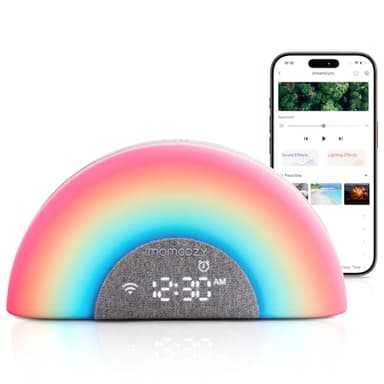 Momcozy DreamSync Tech™ Baby Sound Machine, Night Light, APP Control, Routine Builder, White Noise Machine with 34 Soothing Sounds, Wake Up Light Sunrise Alarm Clock, Wireless Speaker - Image 1