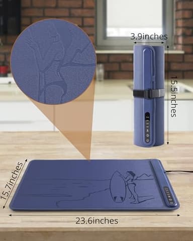 Silicone Electric Warming Mat for Food 3-Temperature,Food Warmer for Buffet Parties, Restaurants & Dinner, Easy-to-Clean Heating Tray to Keep Meals Warm 15.7”x23.6”(surfing&blue) - Image 4