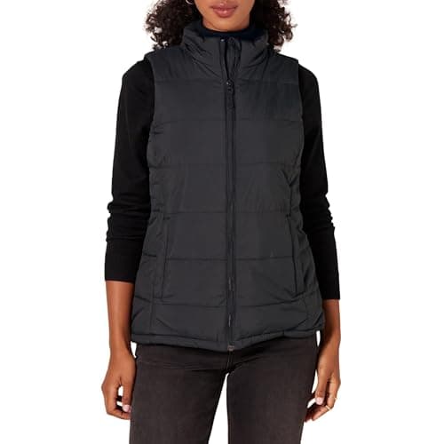Amazon Essentials Women's Mid-Weight Puffer Vest, Black, Large - Image 1