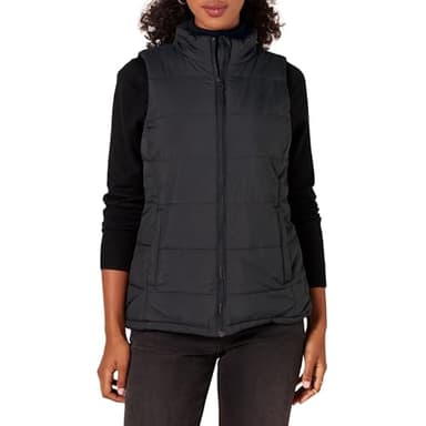 Amazon Essentials Women's Mid-Weight Puffer Vest, Black, Large - Image 1