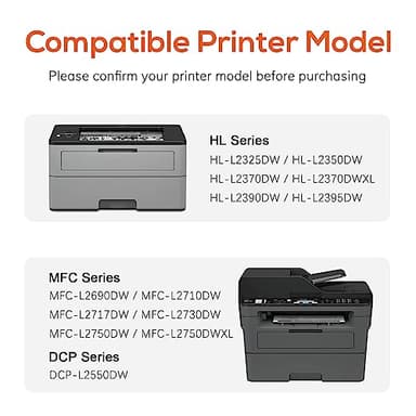 Jeostarky TN760 Toner for Brother Printer Compatible Replacement for Brother TN-760 TN730 TN-730 for MFC-L2710DW DCP-L2550DW MFC-L2750DW HL-L2350DW HL-L2395DW HL-L2390DW HL-L2370DW (Black 2-Pack) - Image 2