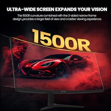 CRUA 34Inch Ultrawide Gaming Monitor, WQHD(3440 * 1440P) 144Hz/165Hz Curved Monitor,120% sRGB, Computer Monitor That Supports AMD Freesync, Wall Mountable Installs(HDMI, DP)-Black - Image 7