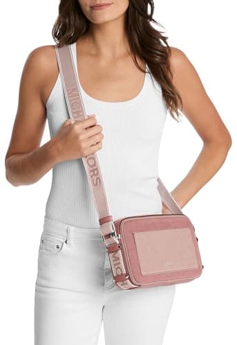 Michael Kors Maeve Large Pocket Crossbody Bag, Silver-Tone Hardware/Rose Multi - Image 4