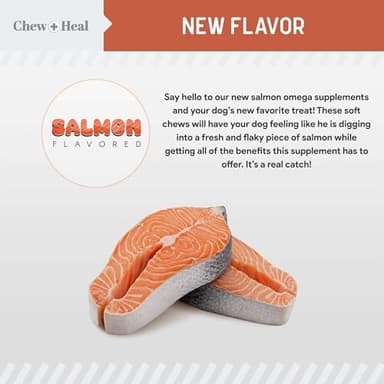 Salmon Oil for Dogs - Soft Chew Omega Treats for Skin and Coat - Fish Oil Blend of Essential Fatty Acids, Omega 3 and 6, Vitamins, Antioxidants and Minerals - Made in USA (180 Chews, Salmon) - Image 7