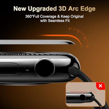 HelloDeere 3 Pack for Apple Watch Series 10 46MM Screen Protector, [Automatic Align Tech], Easy Installation Kit, Flexible HD Transparent,Anti-Scratch,Bubble Free,Waterproof,Touch Sensitive [Non-Glass] - Image 3