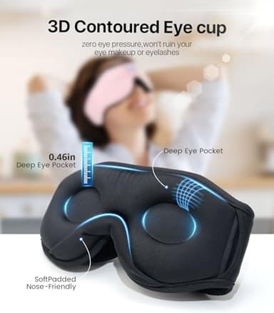Sleep Headphones, Boodlab 3D Bluetooth Sleep Mask with Ultra Thin Speakers, Wireless Washable Sleeping Headphones for Side Sleepers Men Women Air Travel Cool Tech Gadgets Unique Gifts - Image 5