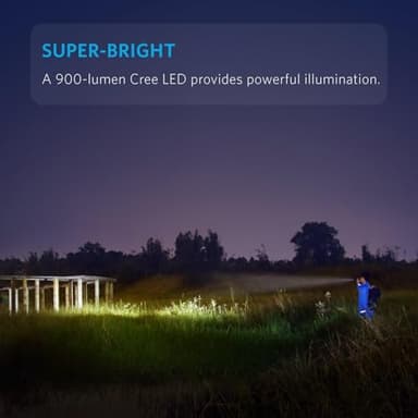 Anker Rechargeable Bolder LC90 LED Flashlight, Pocket-Sized Torch with Super Bright 900 Lumens CREE LED, IPX5 Water-Resistant, Zoomable, 5 Light Modes - Image 2