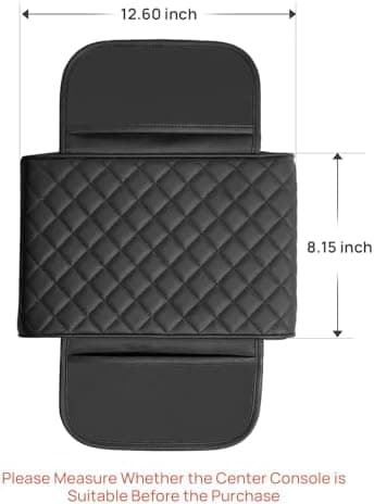 JOYTUTUS Center Console Cover for SUV Sedan, Thick Arm Rest Pad with Storage Bag Leather Middle Console Protector, ‎12.6" x 7.8" x 2.16" - Image 4