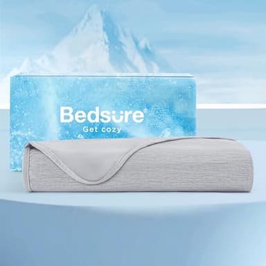 Bedsure Light Grey Cooling Blanket King Size for Hot Sleepers - Summer Cold Blanket for King Size Bed with Rayon Derived from Bamboo, Ice Cool Cold Arc-Chill Thin Summer Bedding Essentials, 108x90 - Image 8