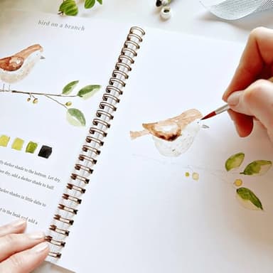 Emily Lex Watercolor Workbook, Easy Nature Scenes for Beginners, Optional 12 Colors Watercolor Set, Perfect for Kids, Adults, and Teens, Art Supplies for Creative Exploration (Garden) - Image 4