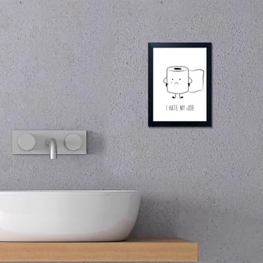 Black and White Bathroom Decor Wall Art, Funny Bathroom Wall Art, Black Framed Toilet Paper Art, Toiletpaper Roll Bathtoom Sign, Humorous Toilet Canvas Print Artwork, Minimalist Toilet WC Artwork - Image 8