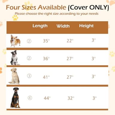 Tivray Dog Bed Cover, Washable Replacement Large Dog Bed Sheet with 3-Sided Continuous Zipper, Waterproof Liner, Soft Plush, Pet Mattress Fluffy Protector, 44x32x3 inches - XL, Cover Only Grey - Image 4