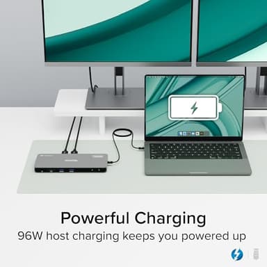 Plugable Thunderbolt 4 Dock for Quad Monitors 100W, Thunderbolt Docking Station Connects up to Four 4K Monitors for Windows and Mac Laptops, 2x HDMI, 4x Thunderbolt 4/USB C, Driver Required TBT-6950PD - Image 7