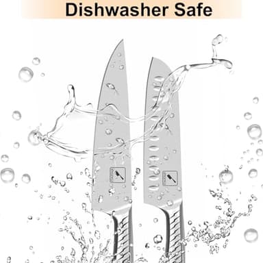 imarku Knife Set,14-Piece Knife Sets for kitchen with block,Premium One-Piece Kitchen Knife Set with Sharpener,High Carbon Stainless Steel Knives Set for Kitchen,Silver,Dishwasher Safe - Image 6