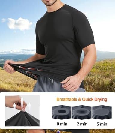 Dalavch 5 Pack Men’s Compression Shirts Short Sleeve Cool Dry Sports Athletic Workout Base Layer Undershirt T-Shirt Tops - Image 4