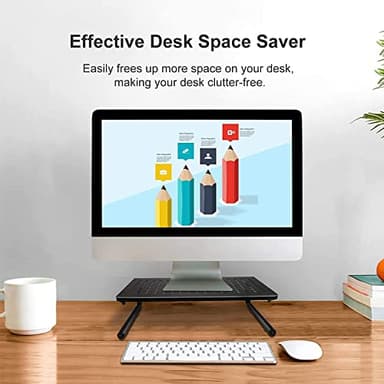 suptek Monitor Stand Riser for Computer,Laptop,Printer, Notebook and All Flat Screen Display with Vented Metal Platform and 4 Inches Height Underneath Storage (MST004) - Image 8