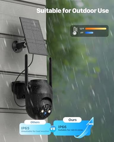 Security Cameras Wireless Outdoor Solar: 2K WiFi Camera for Home Security System - Battery Powered Cam IP66 Waterproof Motion Sensor - Camaras de Seguridad para Casa Inalambricas - Image 4