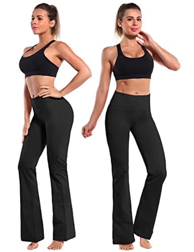 BUBBLELIME 29"/31"/33"/35"/37" Women's High Waist Bootcut Yoga Pants - 75% Nylon, 25% Spandex_Black(2) L-37 Inseam - Image 6
