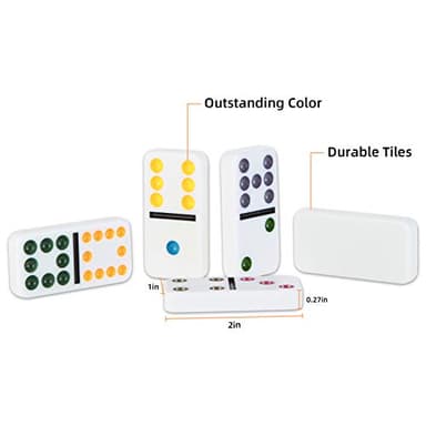 NOLIE Mexican Train Dominoes Game, Double 12 Dot Dominoes Set with Aluminum Case - Image 3