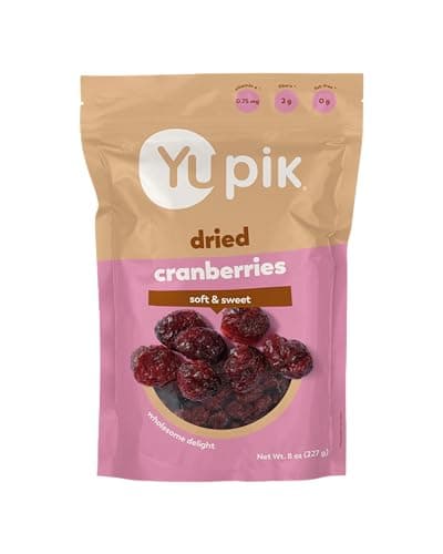 Yupik Dried Cranberries, 8 Oz, Gluten-Free, Kosher, Dried Fruits, Whole Cranberries, Lightly Sweetened, Healthy Snacks - Image 1