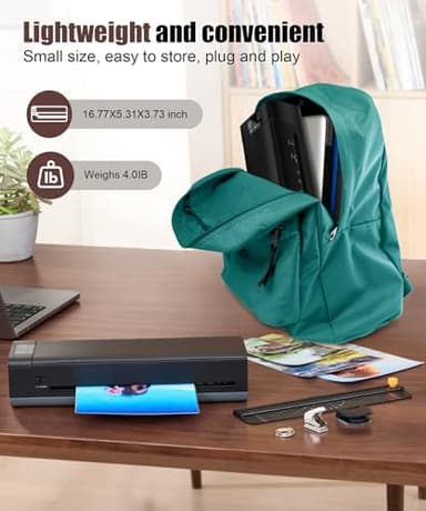 A3 Laminator Machine,13 Inch 9-in-1 Laminating Machine with Laminating Sheets,Thermal Laminator Hot & Cold with Fast Warm Technology for Home,Office or School Supplies,Black - Image 8