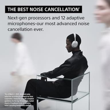 Sony WH-1000XM6 The Best Noise Canceling Wireless Headphones, HD NC Processor QN3, 12 Microphones, Adaptive NC Optimizer, Mastered by Engineers, Studio-Quality, 30-Hour Battery, Platinum Silver - Image 3