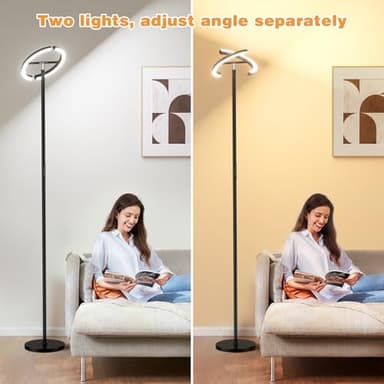PreeOtti Floor Lamps for Living Room, 40W/2400LM Rotatable LED Floor Lamp with Touch & Remote Control, 70" Tall Standing Lamp Stepless Dimmable, Modern Torchiere Corner Lamp for Bedroom, Office - Image 7