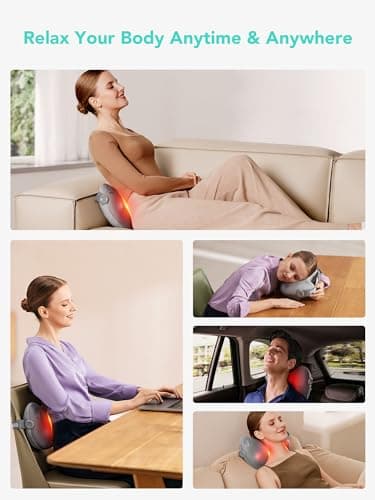 SKG Shiatsu Back Massager for Pain Relief Deep Tissue with Heat 4D Kneading Cordless Massage Pillow for Upper and Lower Back Gifts for Men and Women Birthday Gifts (Need to Restart After 15 min) - Image 8