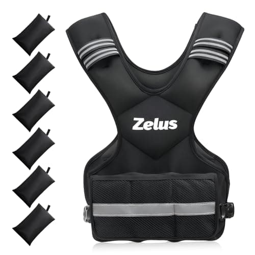 ZELUS Weighted Vest for Men and Women | 4-10lb/11-20lb/20-32lb Vest with 6 Ironsand Weights for Home Workouts | Adjustable Body Weight Vest Exercise Set for Cardio and Strength Training (20-32 lb.) - Image 1