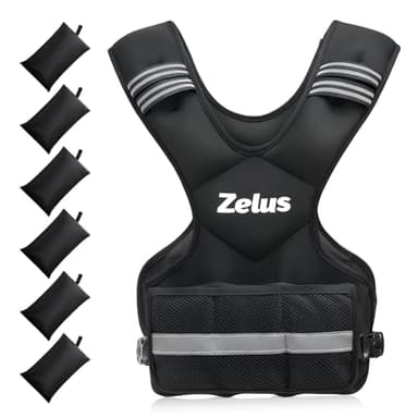 ZELUS Weighted Vest for Men and Women | 4-10lb/11-20lb/20-32lb Vest with 6 Ironsand Weights for Home Workouts | Adjustable Body Weight Vest Exercise Set for Cardio and Strength Training (20-32 lb.) - Image 1