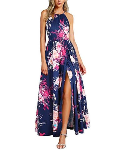 KILIG Women's Summer Maxi Dress 2025 Casual Sleeveless Split Floral Sundress Beach Vacation Flowy Long Dresses(Floral08,M) - Image 3