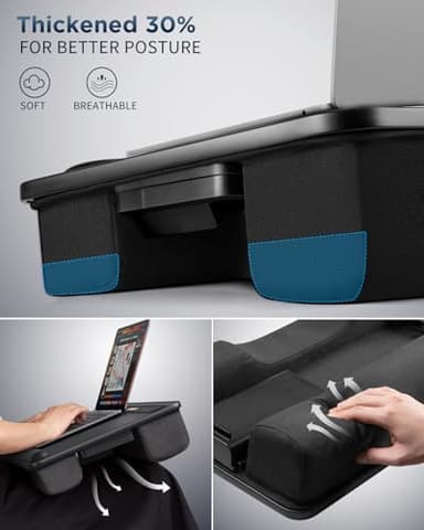 SAIJI Lap Desk with LED Light, Portable Laptop Tray with Cushion - Fits Up to 17" Laptops & MacBook, Lap Table Stand for Bed and Couch, Lap Desk for Writing and Reading - Image 5