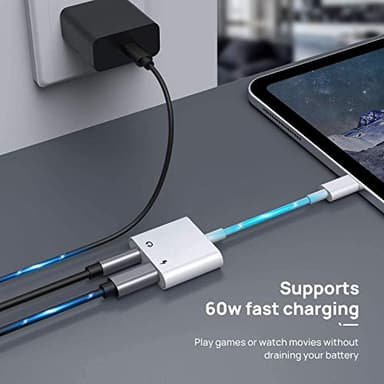 2 Pack [Apple MFi Certified] Apple Lighting to 3.5 mm Headphone Jack Adapter, 2 in 1 iPhone Headphone Jack Aux Audio + Charger Cable Splitter Adapter Dongle for iPhone 14 13 12 11 Pro Max XS XR X 8 7 - Image 4