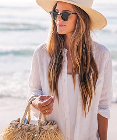 Zoye Chen Women’s Bikini Swimsuit Cover Up Button Down V Neck Shirts Long Sleeve Blouse Beachwear Bathing Suit (White, XX-Large) - Image 4