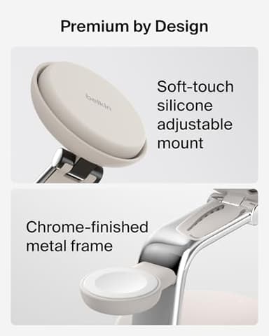 Belkin MagSafe Charger Compatible, 3-in-1 Charging Station, Qi2.2 25W w/Cooling Fan (On/Off Control) Magnetic Wireless Charger for iPhone 17, Apple Watch, AirPods, Pixel 10 (45W Adapter Included) - Image 4