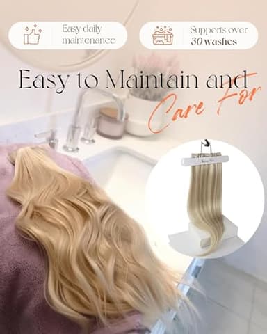 Sunny Hair Clip in Hair Extensions Straight Human Hair Clip in Extensions Remy Clip in Hair Extensions Real Human Hair Extensions Clip ins Golden Blonde Highlights Light Blonde 22inch - Image 5