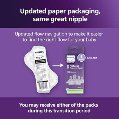 Philips Avent Natural Response Nipples, Extra Fast Flow (Flow 5), 4-Pack, SCY965/44 - Image 3