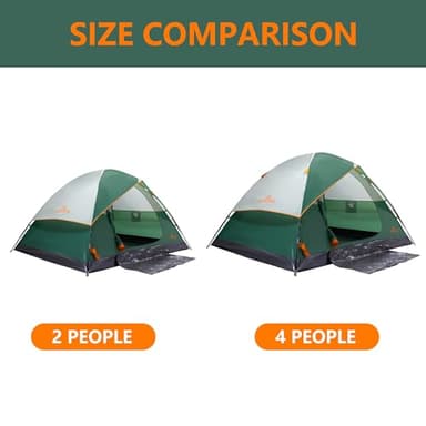 ASFANES 4 Person Waterproof Tents for Camping Easy Setup Outdoor Portable Backyard Camping Tents Suitable for Car, Backpacking, Hiking, Picnic or Fishing, Army Green - Image 9