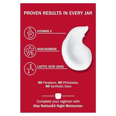 Olay Vitamin C Face Moisturizer, Brightening Cream for Women, Instant Hydration, Evens Tone, Dark Spot & Hyperpigmentation Reduction, Glowing Skin Care - Niaciniamide, Lactic Acid, 1.7 Oz - Image 14