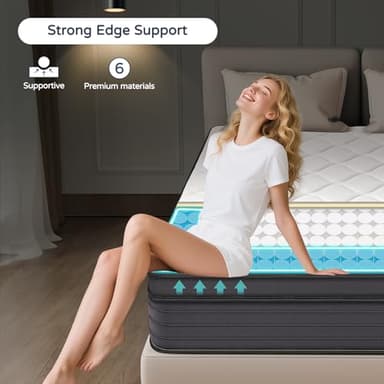 SIMARTH Twin Mattress 10 Inch for Kids Memory Foam Hybrid Mattress with Motion Isolation and Pressure Relief, Strong Edge Support, Pocket Spring Twin Size Mattres in a Box - Image 7