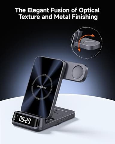 Wireless Charging Station for Samsung, 3 in 1 Wireless Charger for Samsung S25/S24/S23/Z Flip/Z Fold, for Galaxy Watch 8 Classic/8/Ultra/7/FE/6/5, SwanScout 708S (NO Adapter) - Image 6
