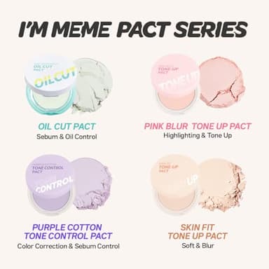 I'M MEME Compact - Oil Cut Pact | Sebum Absorbing, Korean Pressed Setting Powder for Blurring Effect, Makeup Powder Foundation, Translucent Compact, Finishing Powder, Oil Control Face Powder, 0.35 Oz - Image 8