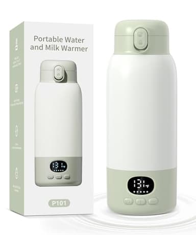 Portable Bottle Warmer 17oz Bottle Warmer for Breast Milk Formula & Water, Fast Heating, Long Battery Life & Large Capacity, Suitable for Baby Outdoor Travel Green - Image 1