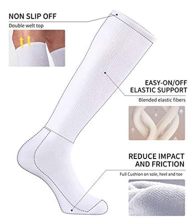 CELERSPORT 2 Pack Baseball Soccer Softball Football Socks For Youth Kids Men Women Multi-sport Tube Socks White Medium - Image 4