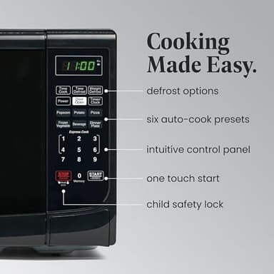 Farberware Countertop 700 Watts, 0.7 cu ft 700-Watt Microwave Oven, Black - Image 3