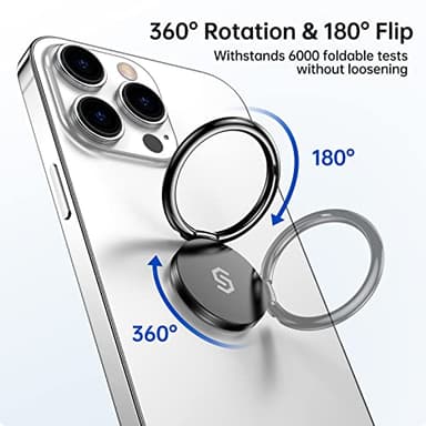 Syncwire Cell Phone Ring Holder Stand, 360 ° Rotation Finger Ring Kickstand Polished Metal Phone Grip Compatible with iPhone, Samsung, LG, Sony - Image 3