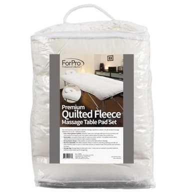 ForPro Premium Quilted Fleece Table Pad Set, Natural, Extra Soft, Hypoallergenic, for Massage Tables, Includes Massage Table Pad and Face Rest Cover - Image 5