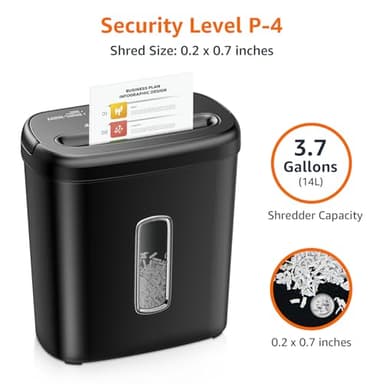 Amazon Basics 8-Sheet Cross Cut Paper Shredder and Credit Card Shredder - Black - Image 3