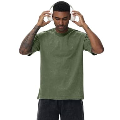 3 Pack Men's Oversized Cotton T-Shirts Loose Fit Vintage Tee Short Sleeve Casual Tshirts Solid Tops(BKAGBG,XL) - Image 4